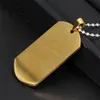 Anhänger Halsketten Yo Gravierte Gold Tone Dog Tag Halskette Für Männer Frauen Edelstahl Männlichen Schmuck