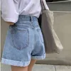 Summer High Waist Denim Shorts Women Casual Loose Ladies Fashion Plus Size Elastic Wide Leg Short Jeans Female 13724 210521