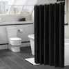 Moderna tenda da doccia nera impermeabile a prova di muffa copertura da bagno addensare tenda da bagno solida per bagno con ganci decorazioni per la casa 210609