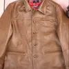 Herrenjacken Echtes Leder Brakeman Jacke Vintage Brauner Rindsledermantel Männer Klassisch Lässig Japanisch Amekaji Hohe Qualität