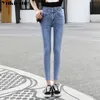 Modig kvinna jeans med hög midja skinny penna byxor kvinna mamma kvinnor för kvinnor jean femme plus storlek 210519