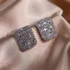 2021 Top Sell Luxury Wedding Smyckesuppsättningar 925 Sterling Silver Ins Stud Earring T Princess Cut White Topaz Cz Diamond Women Band RI9065696