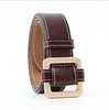 Belts 2021 Black White Red Tan Wide Genuine Cowhide Leather Waist Strap Belt Women Gold Square Buckle Woman For Jeans Waistbands