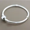 Bracciale a catena serpente classico con chiusura a barilotto in argento sterling 925 per ciondoli e perline europei