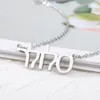 Jóia de luxo do colar do desenhista Personalize o nome hebraico Corrente de aço inoxidável de aço inoxidável letras canger Israeli presente personalizado para ela bf