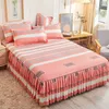 100% bawełniane łóżko spódnica pikowana bedcover Princess Ruffle Zagęszczone Dopasowane Arkusz Kwiatowy Bedspread Home Pościel Decor 1 PC Łóżko Spódnica + 2 sztuk Poszewki