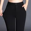 Women's Pants & Capris Plus Size Office Ladies Style Flared Soild Skinny High Waist Female Trousers Full Length Slim With Pockets