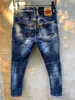 Włoski styl Moda Mężczyźni Jeans Retro Blue Slim Fit Elastyczne Zgrywanie Jeansów Mężczyźni Punk Spodnie Łączone Designer Hip Hop Jeans Homme IT 210622