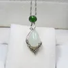 Pendentif en Jade blanc naturel, collier en argent 925, accessoires de fête, bijoux délicats, belle mode