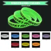 200 stks Gepersonaliseerde Polsbandjes Tekst Gegraveerd Op Rubber Ingeslagen Colorfill Siliconen Armband Voor Motivatie Evenementen Geschenken