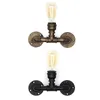 Wall Lamp E27 Vintage Water Pipe Faucet Shape Steam Punk Loft Industrial Iron Rust Retro Home Bar Decor Lighting Fixture