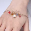 5 pçs / lote Atacado 2021 Nova cor de ouro expansível cabo de cabos pulseira de cristal charme pulseiras de manguito para mulheres diy handmade jóias q0719