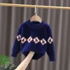 Boys Girls Sweater Knitting Cotton 2021 Scoop Warm Winter Autumn Plus Thicken Velvet Baby Kids Teenagers Children Clothing Y1024