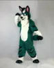 2022 Halloween Dark Green Husky Fox Dog Mascotte Kostuum Hoge Kwaliteit Cartoon Anime Thema Karakter Volwassenen Maat Kerst Carnaval Verjaardag Party Outdoor Outfit
