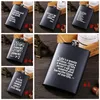 Flacon de hanche en acier inoxydable de 8 oz Lettre anglaise Noir Personnaliser Flask Outdoor Portable Flagon Whisky Stoup Pot de vin Bouteille d'alcool CYZ3111