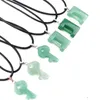 Snidad nyckellås Hängsmycke Naturlig Grön Aventurine Healing Reiki Crystal Halsband Lover 'Födelsedag lyckliga gåvor med repkedja