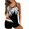 Kvinnors badkl￤der Push Up Floral Wrap Bikini Set Women Plus Size Print Strappy Back Tankini Set Two Piece Swimdress Panty Bathing 2022