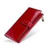 Plånböcker lyx plånbok kvinnor designer varumärke äkta läder rfid hållare elegant kvinnlig koppling telefonväska lång handväska