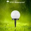 2 stks Solar Powered LED Ground Light Ball Lawn Lamp Waterdichte Outdoor Tuin Yard Pad Decor - Warm Wit