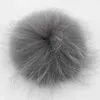 15cmソリッドカラーフルアライグマの毛皮の毛皮の毛皮のポンポンのための冬の帽子とキャップビーニーの毛皮のPompom Y21111