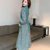 春の秋のドレスの女性長袖ニットパティックワークレースアップヴィンテージエレガントプラスサイズのドレス韓国のvestidos de Mujer 210518