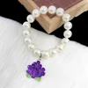 Bracelet personnalisé de perle de fleur pourpre Aeo de sororité grecque Jewerl de mode