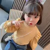 Baby Clothes Puff Sleeve Bottoming Shirt Solid Long Sleeve Children T Shirts Spring Autumn Baby Clothing 4 Colors BT6504