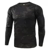 Men's T-Shirts Camouflage Military Long Sleeve T Shirt Men Outdoor Breathable Quick Dry Combat Camo Tactical T-shirt Hunting Hiking Tee Tops