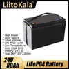 LIITOKALA 24V 70AH 80AH LIFEPO4 بطارية ليثيوم مع 100A BMS للأجهزة الشمسية العاكس سكوتر سكوتر ضوء الطاقة