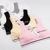 Reggiseno per ragazze per bambini Reggiseno sportivo Tinta unita con stampa di lettere Reggiseni per studenti Fanciulla Biancheria intima per adolescenti Casual Undies Sujetador A20 Yoga Outfit