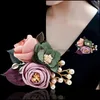 Булавки, броши ювелирные изделия 2021 Корейская ткань искусство цветочные бруш жемчужина булавки лацка