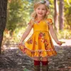 40 # 2021 Baby Kids Girls Children's Short-Sleeved Frill Folds Summer Floral Flower Print Dress Princess Dresses Q0716