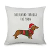 Buon Natale Bassa di salsiccio Cuscolo per cani Cuscino Copertina di pittura Cuscini Cuscini di divano Cuscino di lino decorativo Case4731514