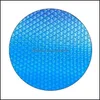 Natation Sports nautiques en plein air Tapis de plage ER Couverture à bulles extérieure Piscine solaire de 3,6 M de diamètre avec motif de coeur pour gonflable hors sol