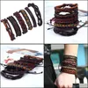 Bracelets de manguito joalheriamens vintage tran￧ada diy de seis pe￧as MTI-camada de couro J￳ias de j￳ias de j￳ias 2021 3Arhz