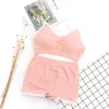 Mulheres laço underwear sexy sutiã conjunto sem costura sólida esporte lingerie terno fitness colheita top fêmea running yoga outfit