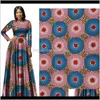 Roupas de vestu￡rio de tecido ankara poli￩ster impressa binta cera real 6 jardas/lot de tecido africano para vestido de festa g1kgp