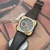 Wysokie miejsce w stylu vintage chronograf kwarcowy sport męski gęstość brązu Heritage Aviation Camuflage skórzane zegarki Modne towary w Europie i Ameryce