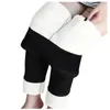 Pantaloni da donna Capris invernali Plus Size Leggins tinta unita allenamento casa caldi pantaloni elastici in vita velluto di lana peluche 2021 C5