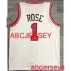 Men Women kids 1# Rose white basketball jersey Embroidery New basketball Jerseys XS-5XL 6XL