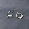 Cerceau Huggie Real. Boucles d'oreilles en argent Sterling 925, bijoux fins, géométriques irrégulières, coins pointus, Piercing, C-G7525