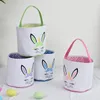 Easter Basket Rabbit Ears Tote Bag Festive Personalized Bunny Smile Face Bucket Bags Kids Gift Handbag Happy Festival Decoration