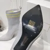 2021 automne et hiver bottes de créateurs pour femmes mode hgh qualité tricoté intérieur en cuir élastique botte spectacle talon de fête 9,5 cm emballage de luxe 35-41