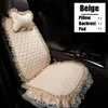 Car Seat Covers Lace Flax Cover Summer Linen Cushion Auto Front Protector Mat Pad With Backrest And Pillow For Truck Suv Van