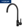 Ledeme Kök Kranutloppsrör Kran 360 graders rotation Curved Classic Kökshandtag Kranar Vattenblandare Kranar TAPS L4299 210724