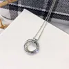 Femmes coréennes collier cadeau clavicule chaîne Simple petit cercle pendentif colliers doré argent couleur collier ras du cou pour dame