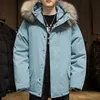 Męskie Parkas M-3xl Zima Outdoorowa ośrodkowa kurtka śnieżna Wodoodporna z kapturem płaszcz przeciwdeszczowy z wyjmowanym futrem koreańskie odzież uliczna xxl Luci2