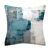 Capas de travesseiro de flanela de pelúcia curto capa azul e cinza abstrato arte pintura pillowcase moderno simples amazon casa decoração almofadas almofadas capa capa capa capa de sofá 45 * 45cm