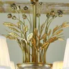Lampade a ciondolo lampadario di ottone classico con decorazione di rose per soggiorno e ristorazione