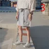 Calças de verão Pants Maré dos homens Tendência de Tendência Loose Coreana Impressão Quick-Secador Quadro 210420